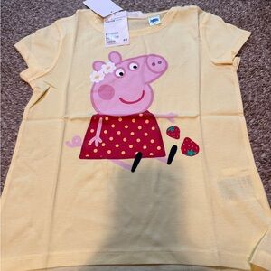 H&M Yellow Peppa Pig Short Sleeve Tee